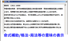 命式補助/格法･局法等の意味の表⽰